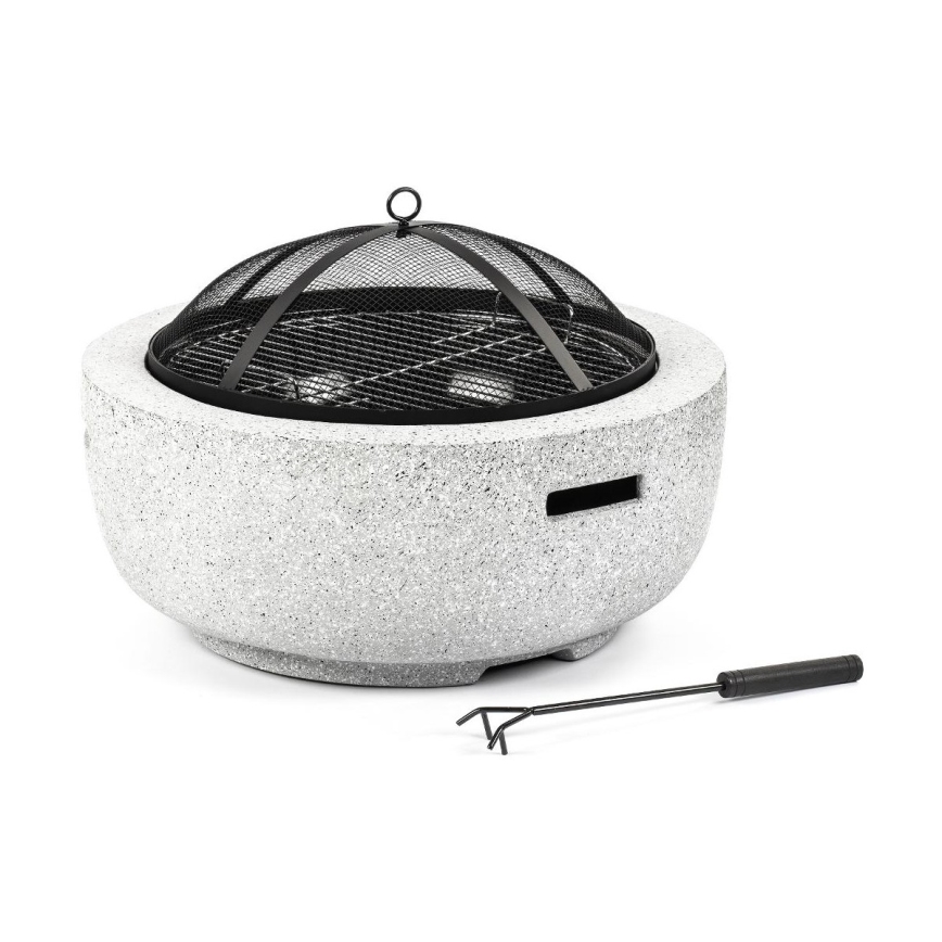Fieldmann - Portable wood campfire with a grate white
