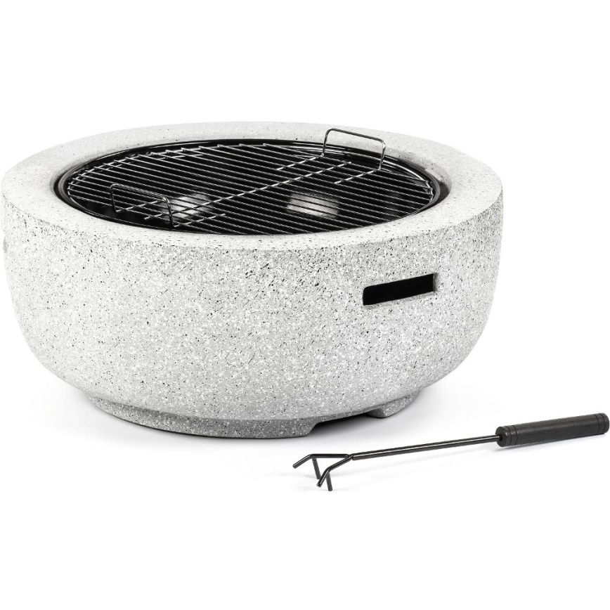 Fieldmann - Portable wood campfire with a grate white
