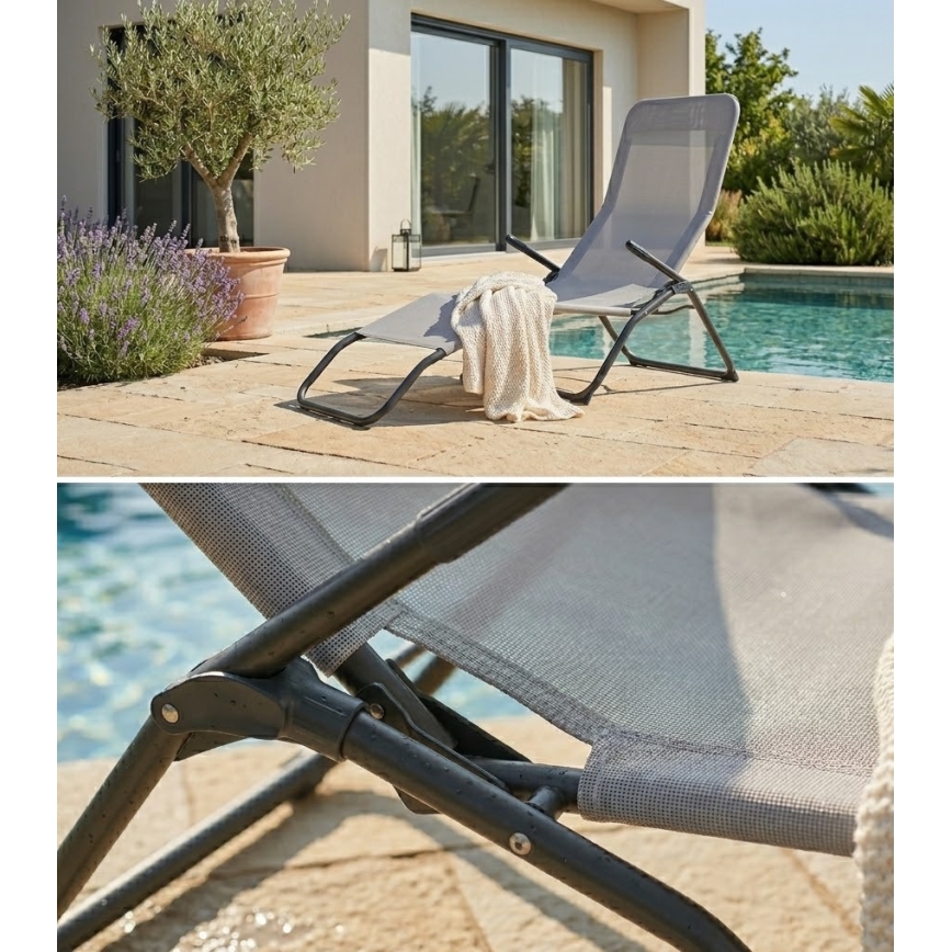 FIKA Outdoor Sun Lounger 60x140 cm, Gray