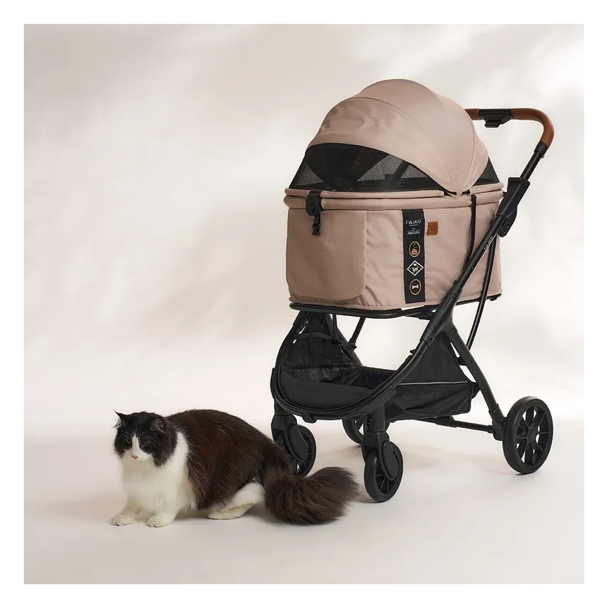 Fikago - Stroller for dogs and cats AGILE HUGGY beige