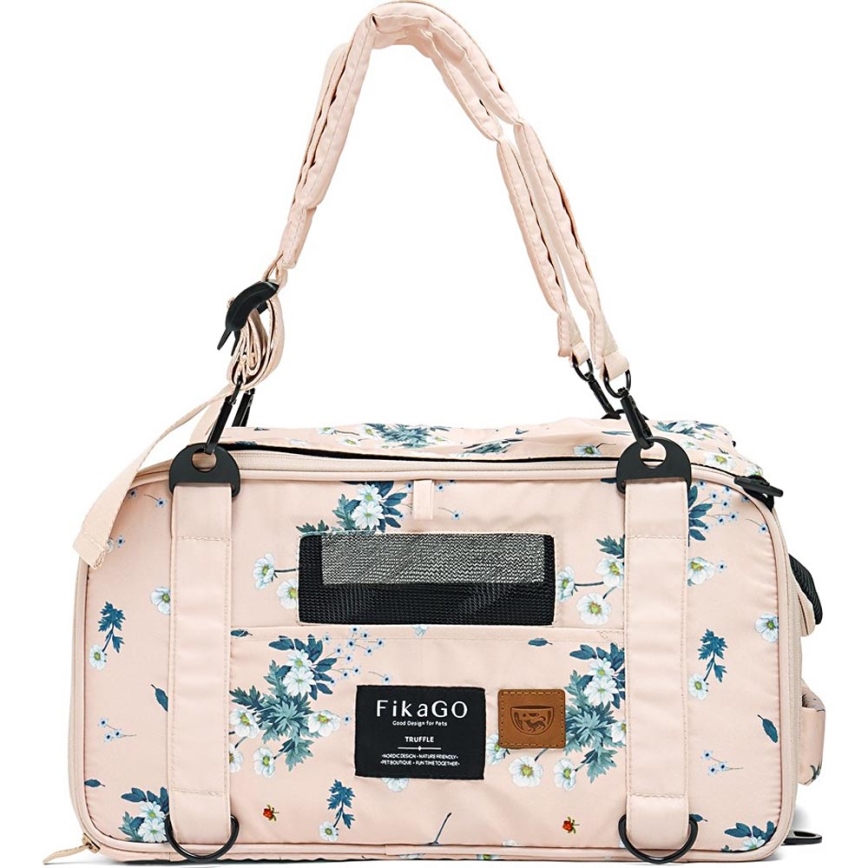 Fikago - Travel carrier bag for dogs and cats TRUFFLE Artic Flower