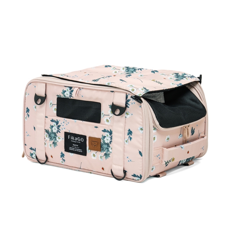 Fikago - Travel carrier bag for dogs and cats TRUFFLE Artic Flower
