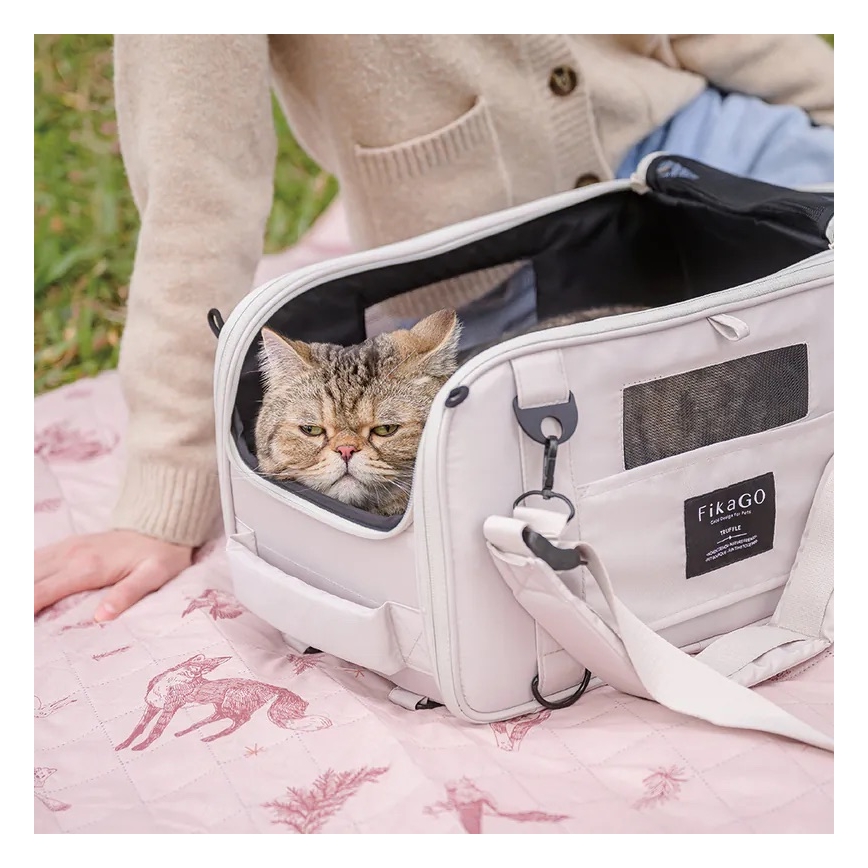 Fikago - Travel carrier bag for dogs and cats TRUFFLE Grey
