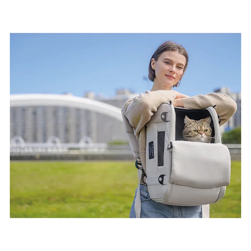 Fikago - Travel carrier bag for dogs and cats TRUFFLE Grey