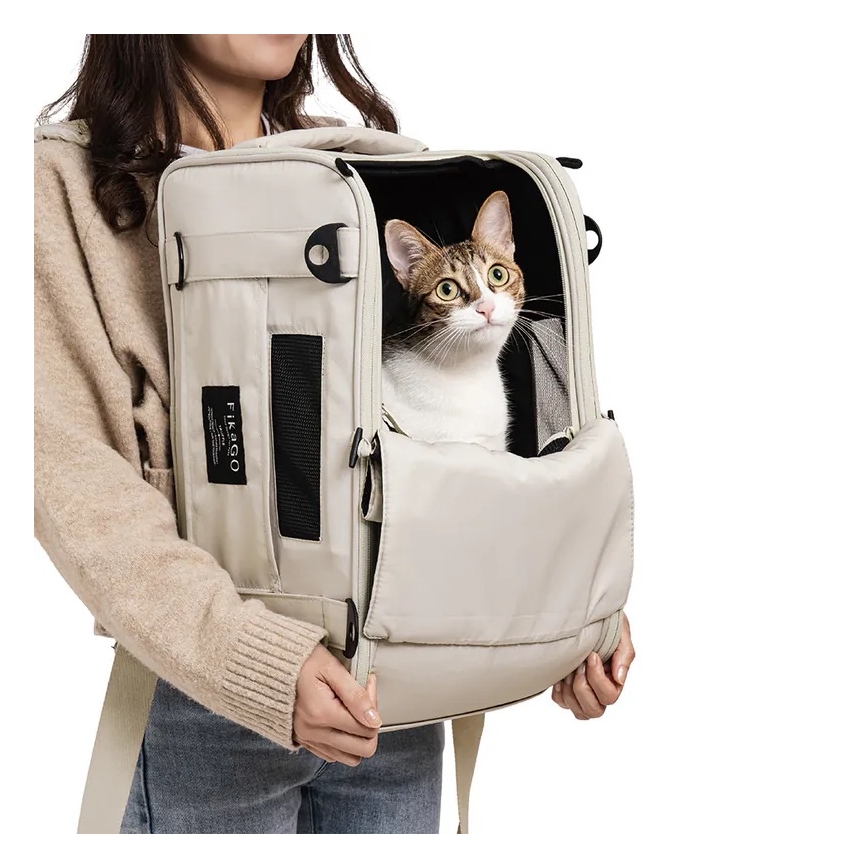 Fikago - Travel carrier bag for dogs and cats TRUFFLE Grey