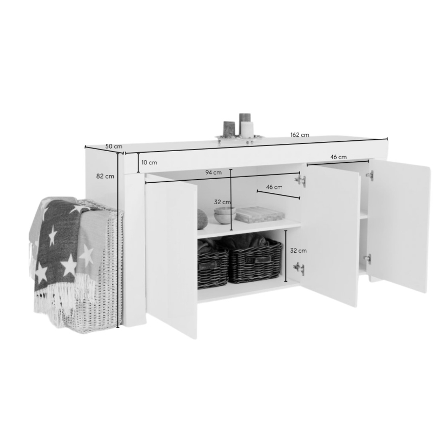 FINERA White Chest of Drawers