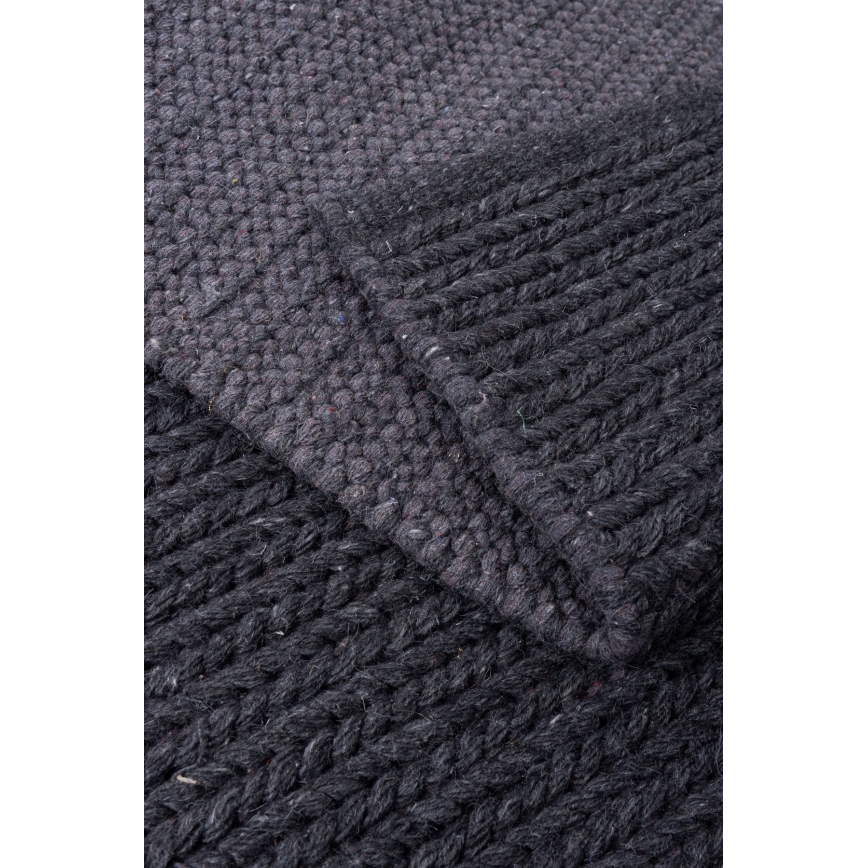 FIR WOOL Rug 120x170 cm 2600 g/m2 Anthracite/Natural