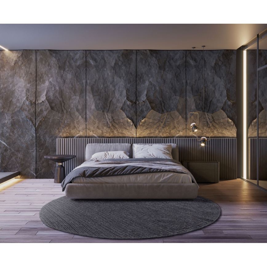 FIR WOOL Rug, 160 cm, 2600 g/m2, Anthracite/Natural