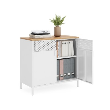 FIRA 80x40 cm Chest of Drawers, White/Oak