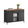 FIRA Chest of Drawers 110 x 40 cm Black/Brown