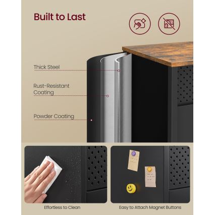 FIRA Chest of Drawers 110 x 40 cm Black/Brown