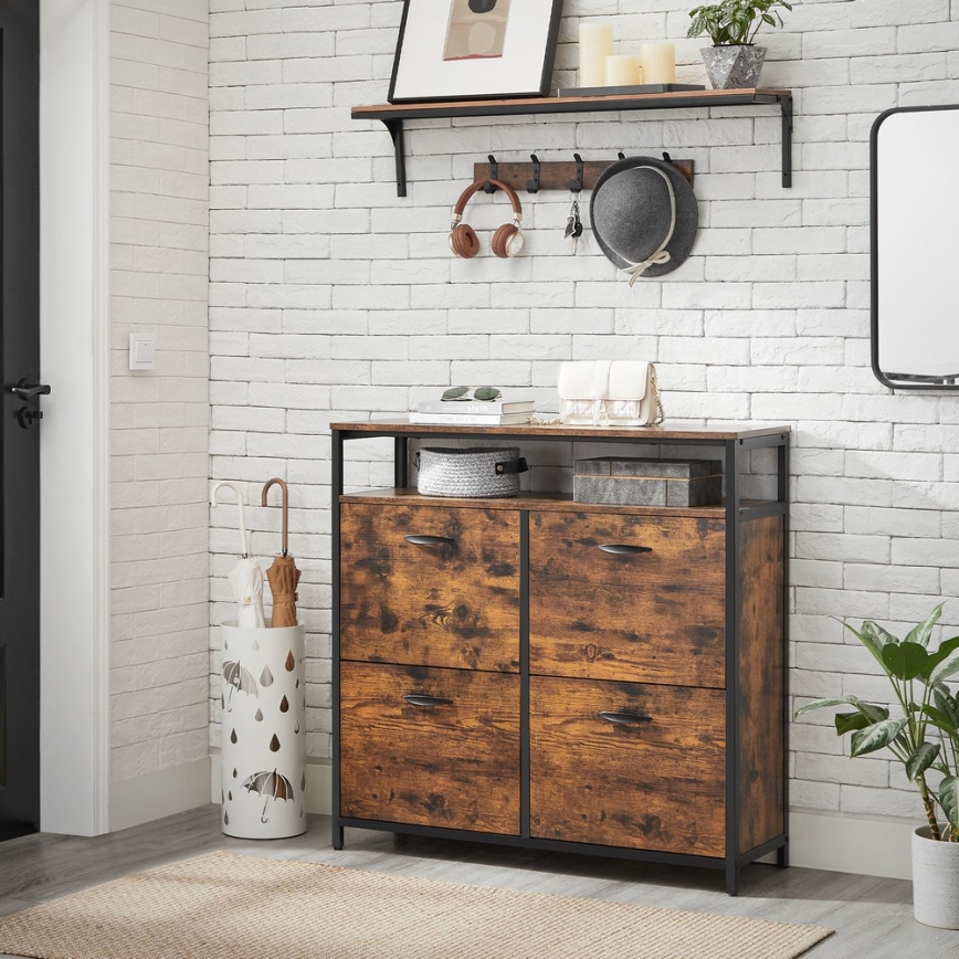 FIRA Shoe Cabinet, Brown/Black