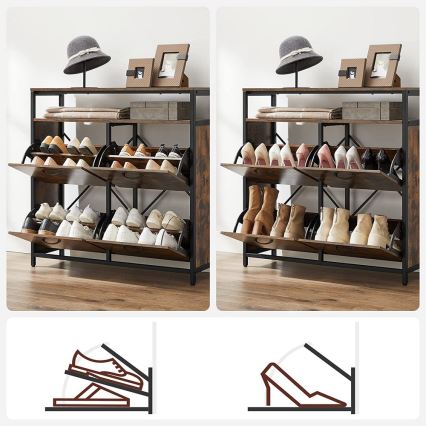 FIRA Shoe Cabinet, Brown/Black