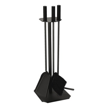 Fireplace tools 4 pcs black