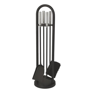 Fireplace tools 5 pcs black