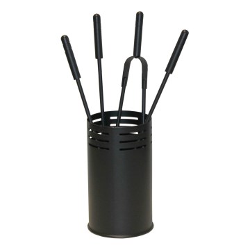 Fireplace tools 5 pcs black