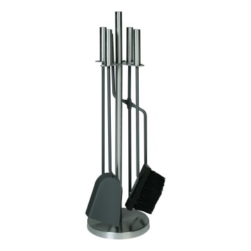 Fireplace tools 5 pcs matte chrome