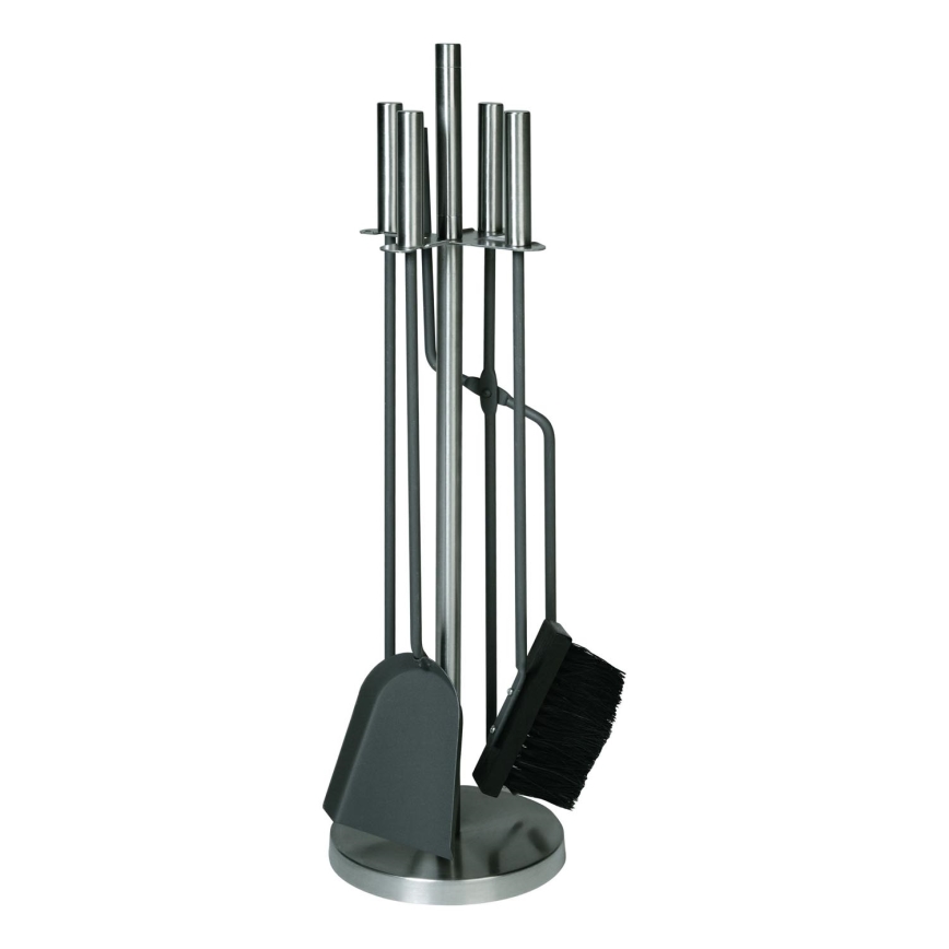 Fireplace tools 5 pcs matte chrome