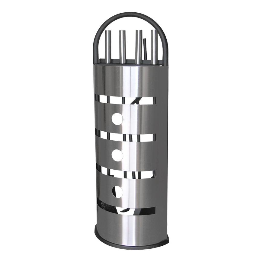 Fireplace tools 5 pcs shiny chrome