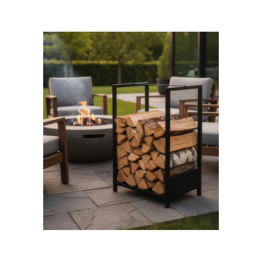 Firewood rack 39x35x76 cm black