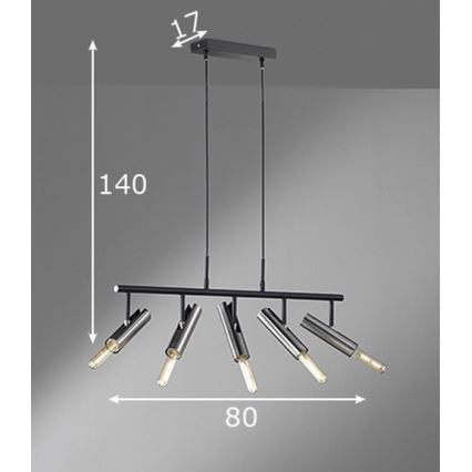 Fischer & Honsel 60369 - Chandelier on a string DEAN 5xE27/25W/230V