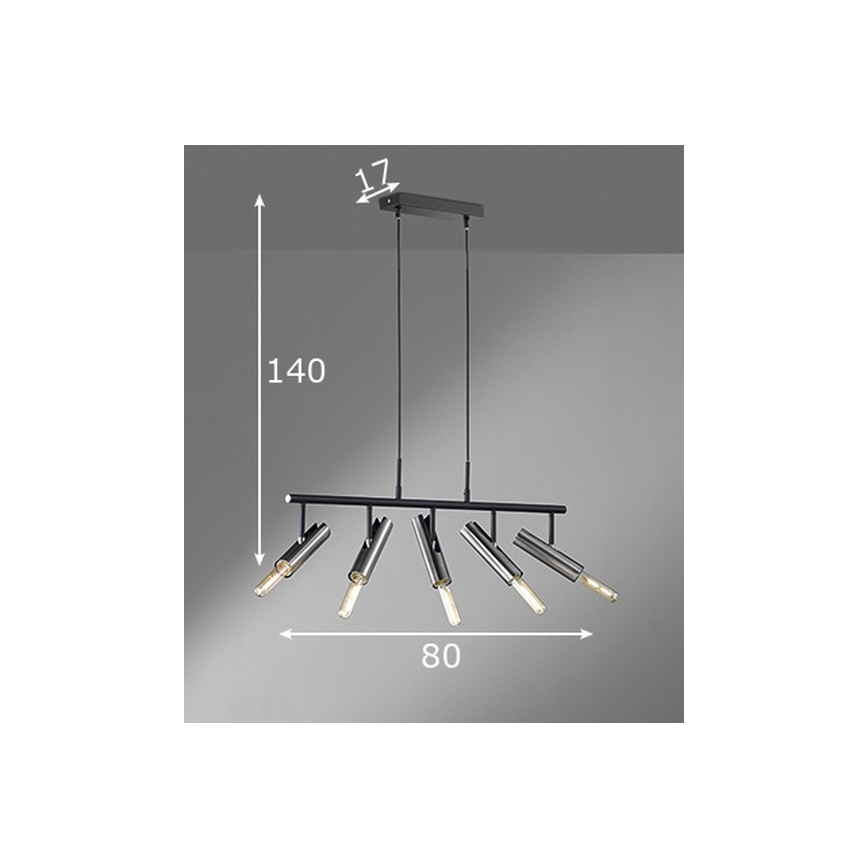 Fischer & Honsel 60369 - Chandelier on a string DEAN 5xE27/25W/230V