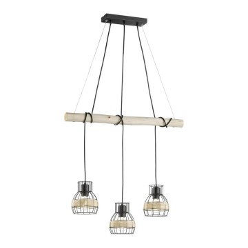 Fischer & Honsel 60798 - Chandelier on a string STRAW 3xE27/40W/230V
