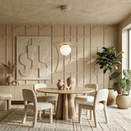 FLAT cable-hung pendant light 1xE27/15W/230V beige