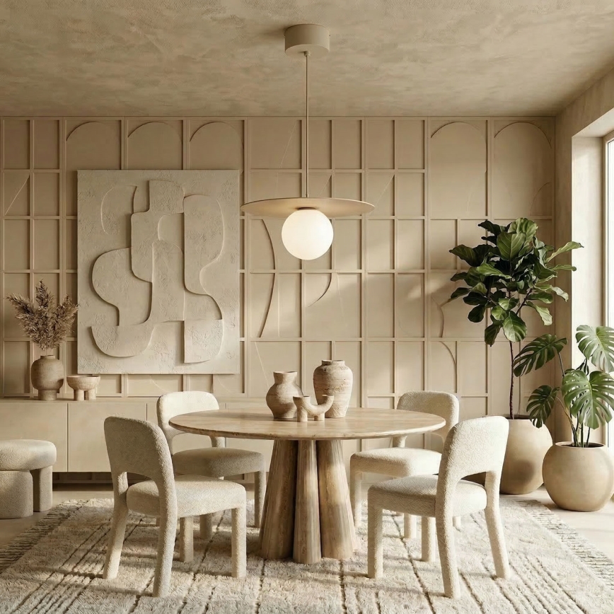 FLAT cable-hung pendant light 1xE27/15W/230V beige