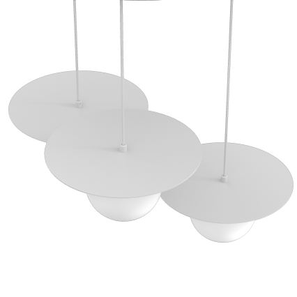 FLAT Cable-Hung Pendant Light 3xE27/15W/230V, White