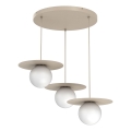 FLAT cable pendant 3xE27/15W/230V, beige