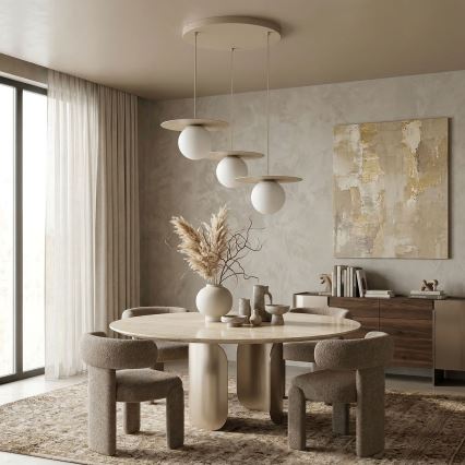 FLAT cable pendant 3xE27/15W/230V, beige