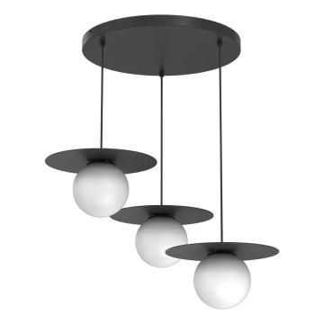 FLAT cable pendant 3xE27/15W/230V Black