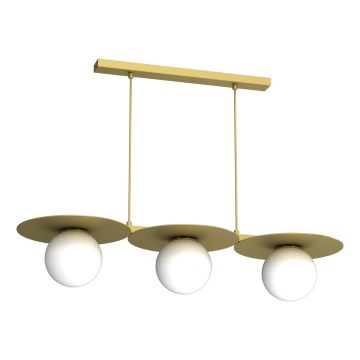 FLAT Cable Pendant Light, 3× E27 / 15W / 230V — Gold