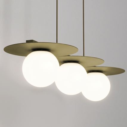 FLAT Cable Pendant Light, 3× E27 / 15W / 230V — Gold
