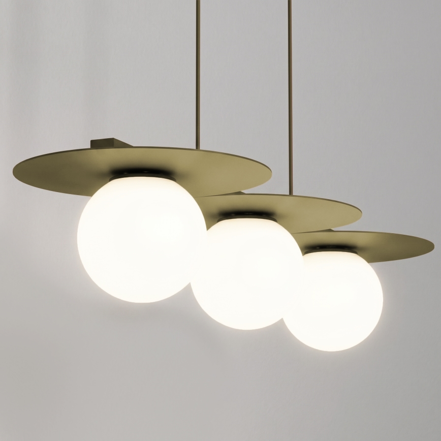 FLAT Cable Pendant Light, 3× E27 / 15W / 230V — Gold