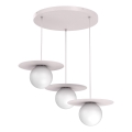 FLAT cable-suspended pendant 3xE27/15W/230V, cream