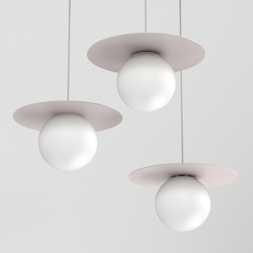 FLAT cable-suspended pendant 3xE27/15W/230V, cream