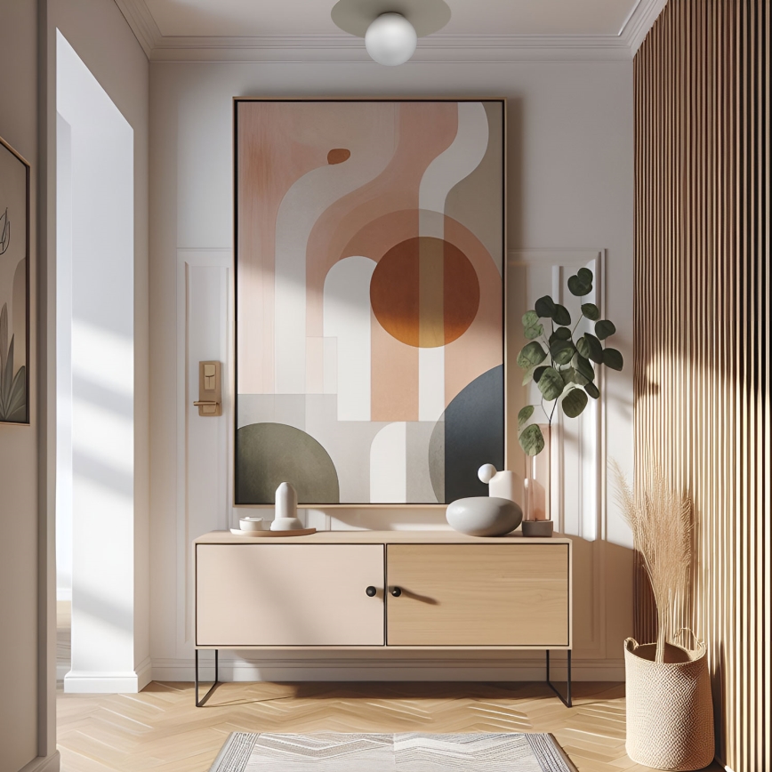 FLAT Ceiling Light 1xE27/15W/230V Ø 35 cm Beige
