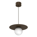 FLAT pendant light on cable 1xE27/15W/230V brown