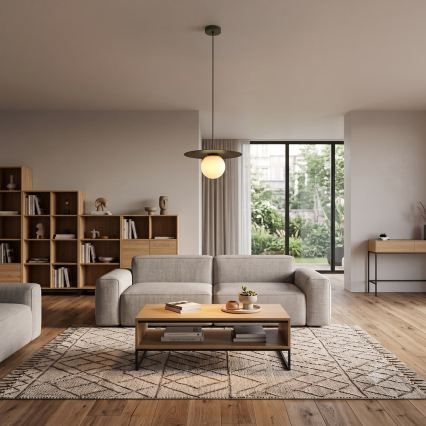 FLAT pendant light on cable 1xE27/15W/230V brown