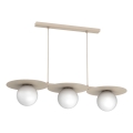FLAT Pendant Light on Cable, 3xE27/15W/230V, Beige