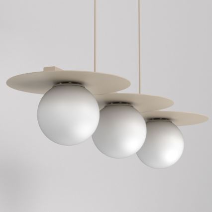 FLAT Pendant Light on Cable, 3xE27/15W/230V, Beige