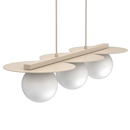 FLAT Pendant Light on Cable, 3xE27/15W/230V, Beige