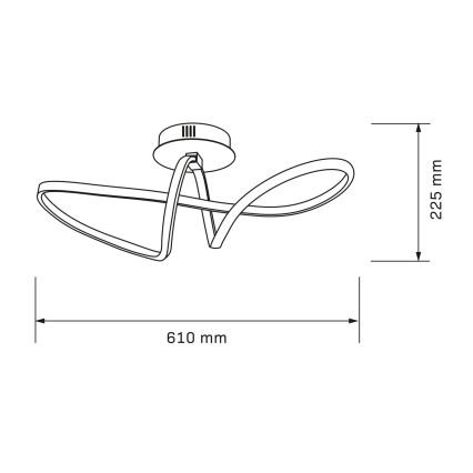 FLAVIA LED Ceiling Light 33W/230V, 24×61 cm, Black