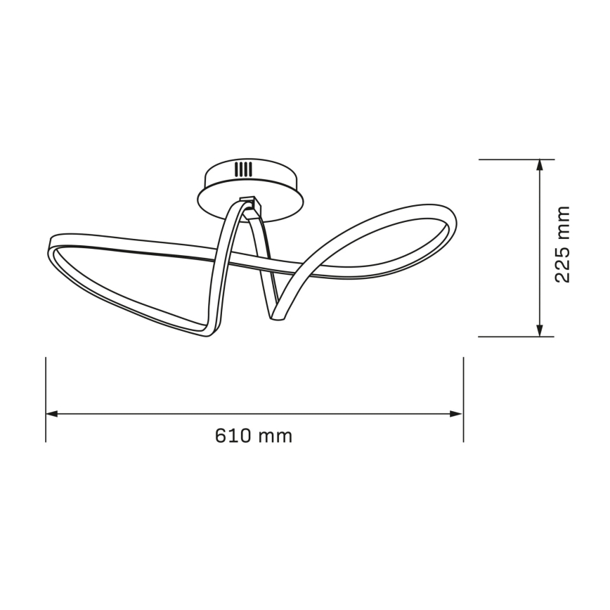 FLAVIA LED Ceiling Light 33W/230V, 24×61 cm, Black