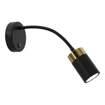 Flexible small lamp JOKER 1xGU10/8W/230V black/gold
