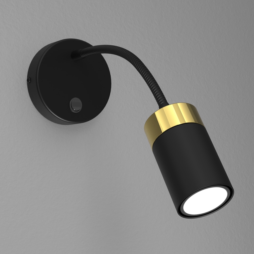 Flexible small lamp JOKER 1xGU10/8W/230V black/gold