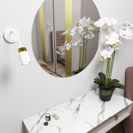 Flexible small lamp JOKER 1xGU10/8W/230V white/gold