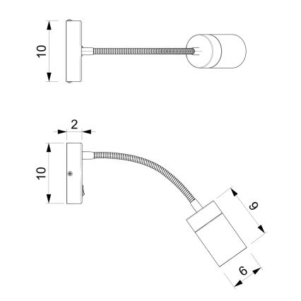 Flexible small lamp JOKER 1xGU10/8W/230V white/gold